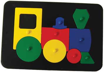 TRAIN PUZZLE 16CM X 24CM 9 SHAPES AND THE FORM Cover