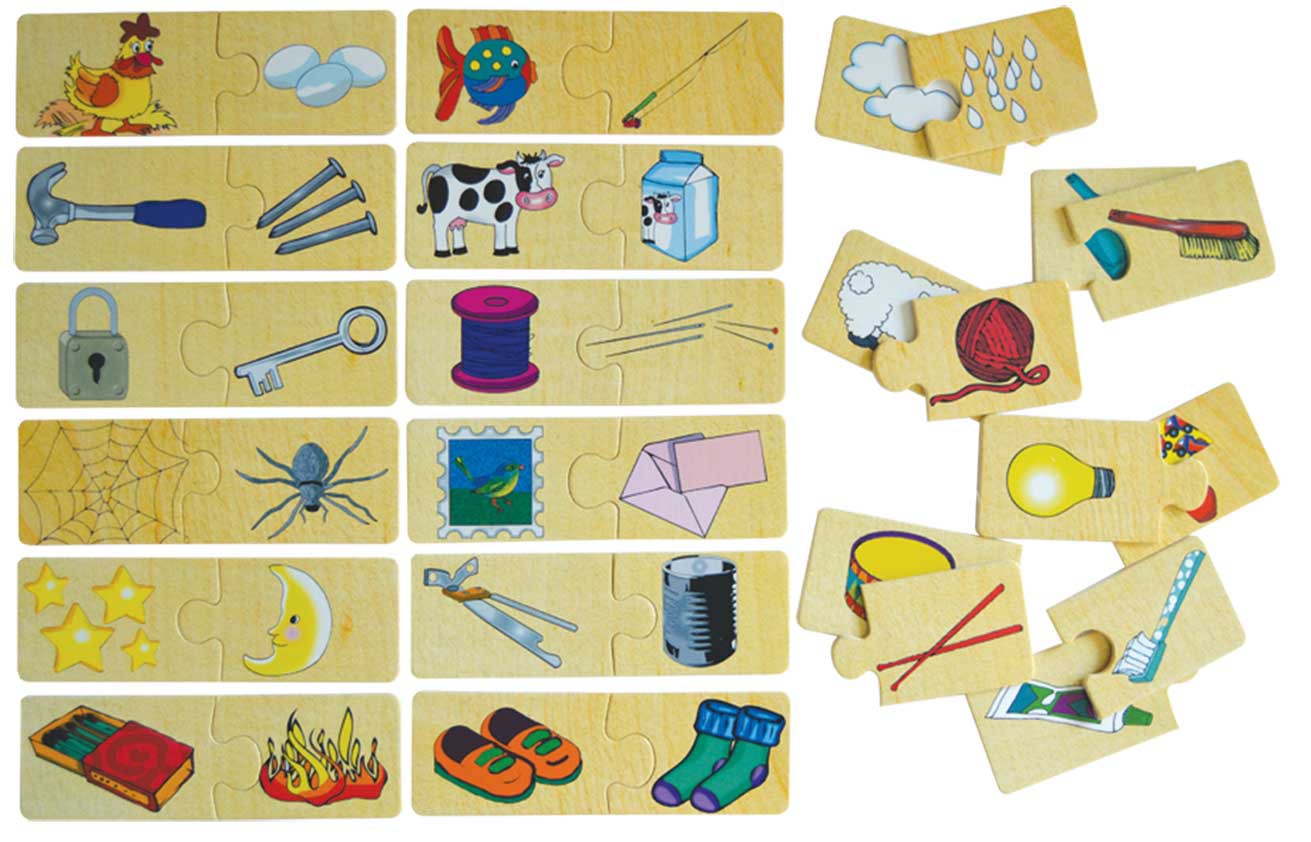 ASSOCIATIONS MATCH IT - 18 X 2 PIECE WOODEN PUZZLE Cover