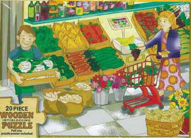 FRUIT AND VEG WOODEN PUZZLE 20 PIECE Cover