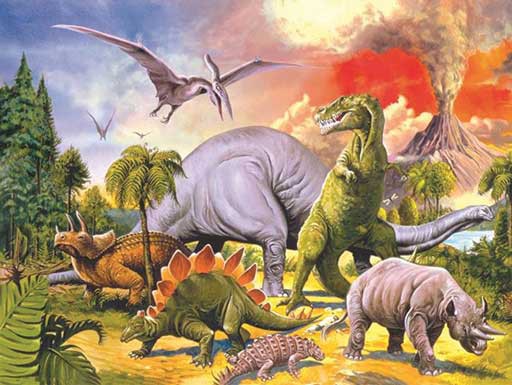 LAND OF DINOS 24 PIECE THICK CARDBOARD PUZZLE Cover