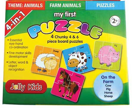 MY FIRST 4 IN 1: FARM ANIMALS PUZZLE Cover