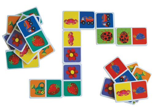 PICTURE DOMINOES 21 PIECES WOODEN Cover
