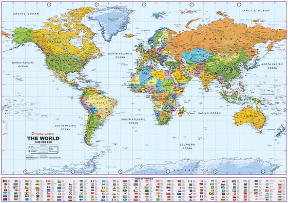 CHART: MAPS: WORLD MAP POLITICAL DELUXE A1   Cover