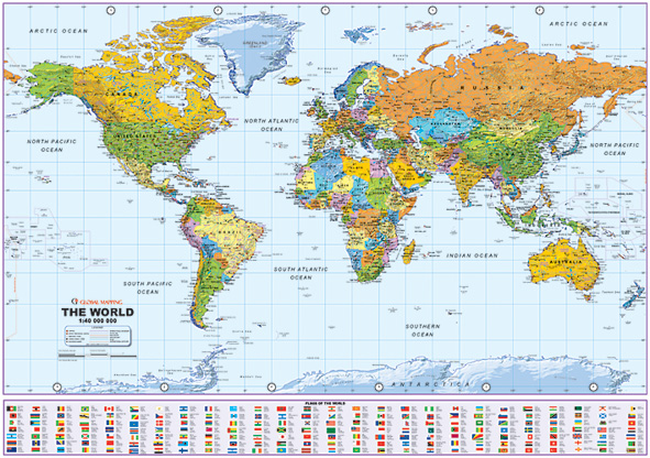 CHART: MAPS: WORLD MAP POLITICAL A1  Cover