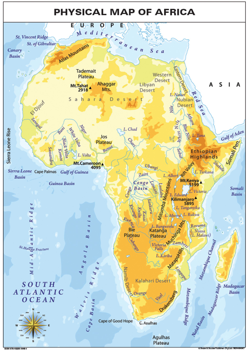 CHART: PHYSICAL MAP OF AFRICA A1 Cover