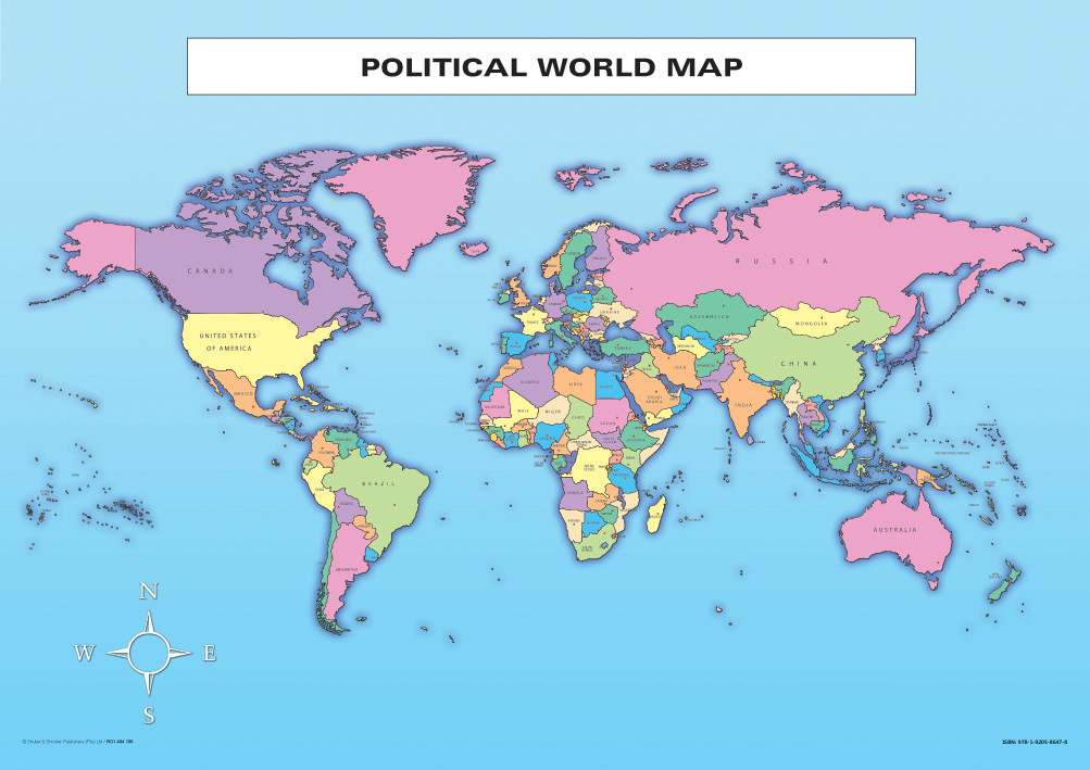 CHART: POLITICAL WORLD MAP A1 (FLAT) Cover