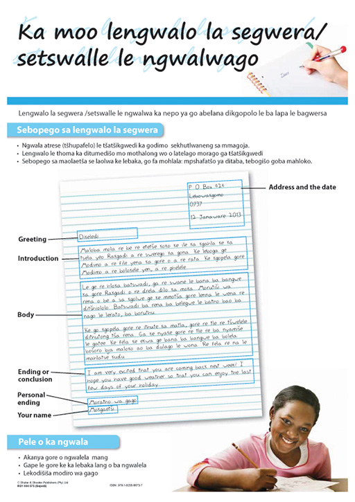 CHART: HOW TO WRITE A PERSONAL LETTER (SEPEDI) A2 (FLAT) Cover