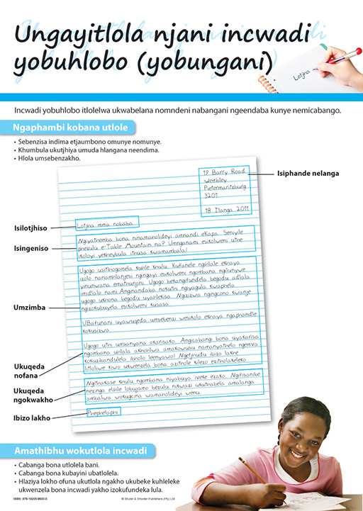 CHART: HOW TO WRITE A PERSONAL LETTER (NDEBELE) A2 Cover